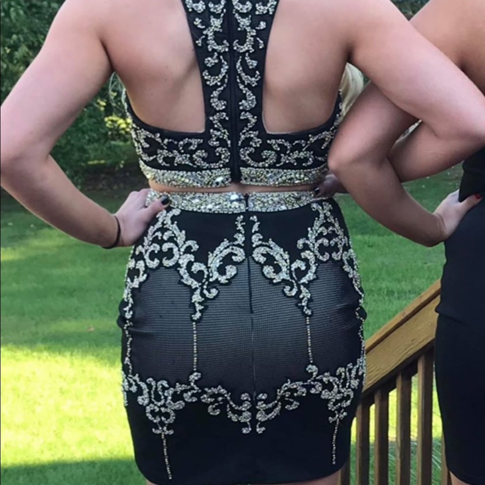 Black and Gold 2-piece Homecoming dress
